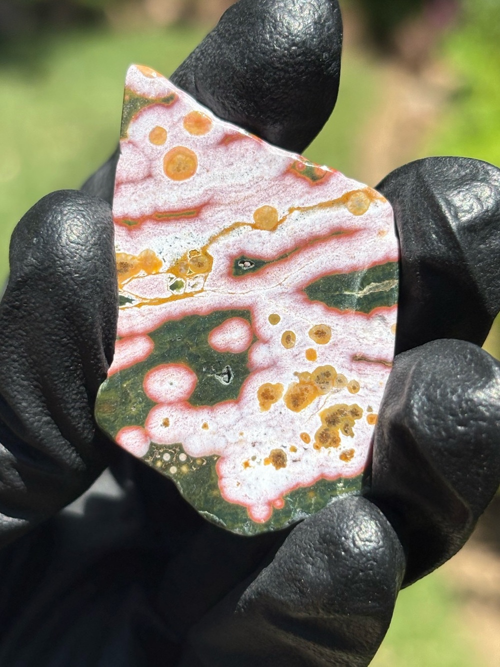 Extra Small Ocean Jasper Crystal Slab - Sea Jasper - Polished Orbicular Jasper